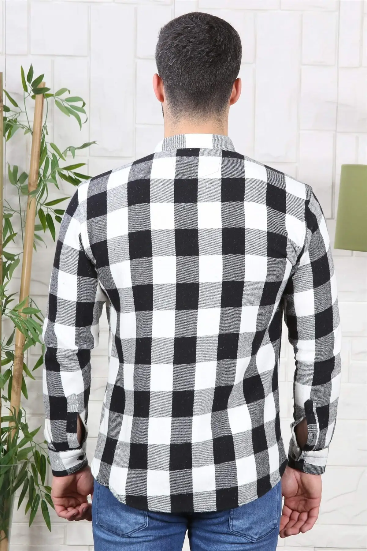 Рубашка Lumberjack мужская клетчатая черно-белая модная 2021 рубашка без карманов