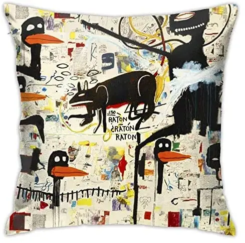 

PooizsdzzzJean-Michel Basquiat Cozy Throw Pillow Covers 18x18 inches Throw Pillows Home Decorations Sofa Pillow Modern