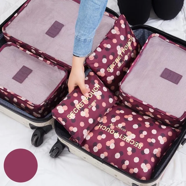 BigSize Flower 3 Для женщин Для мужчин 6 шт./компл. путешествия BagTravel сетки в мешке Чемодан Органайзер косметическая упаковка сумка куб Организатор для Костюмы - Цвет: BigSize Flower 3