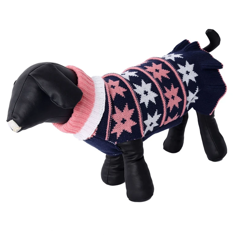 Turtleneck Knit Dog Sweater Grey Dress Navy Blue Clothes For Dogs Cats Pink Skirt Cute Dresses Small | Дом и сад