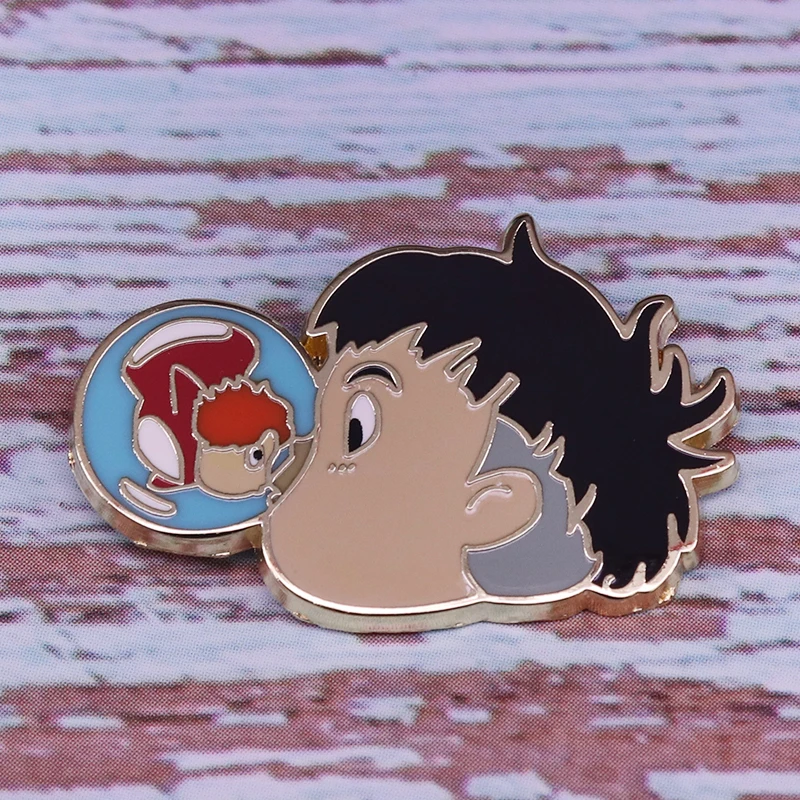 Прекрасная коллекция Ponyo and Sosuke kiss pin Studio ghiвеликолепная | Украшения и аксессуары