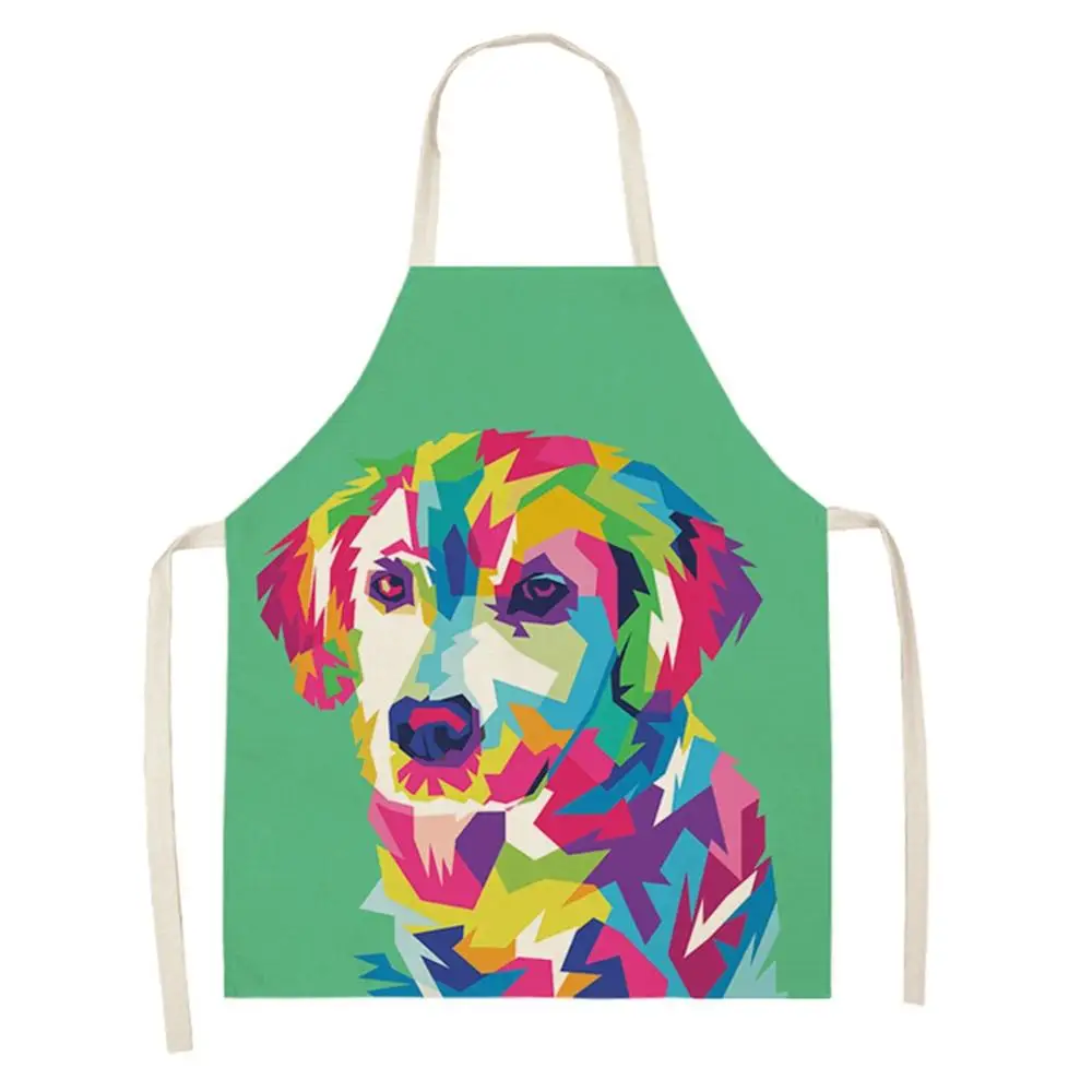 Кухонный Фартук с милым мультяшным рисунком собаки хлопковые льняные фартуки