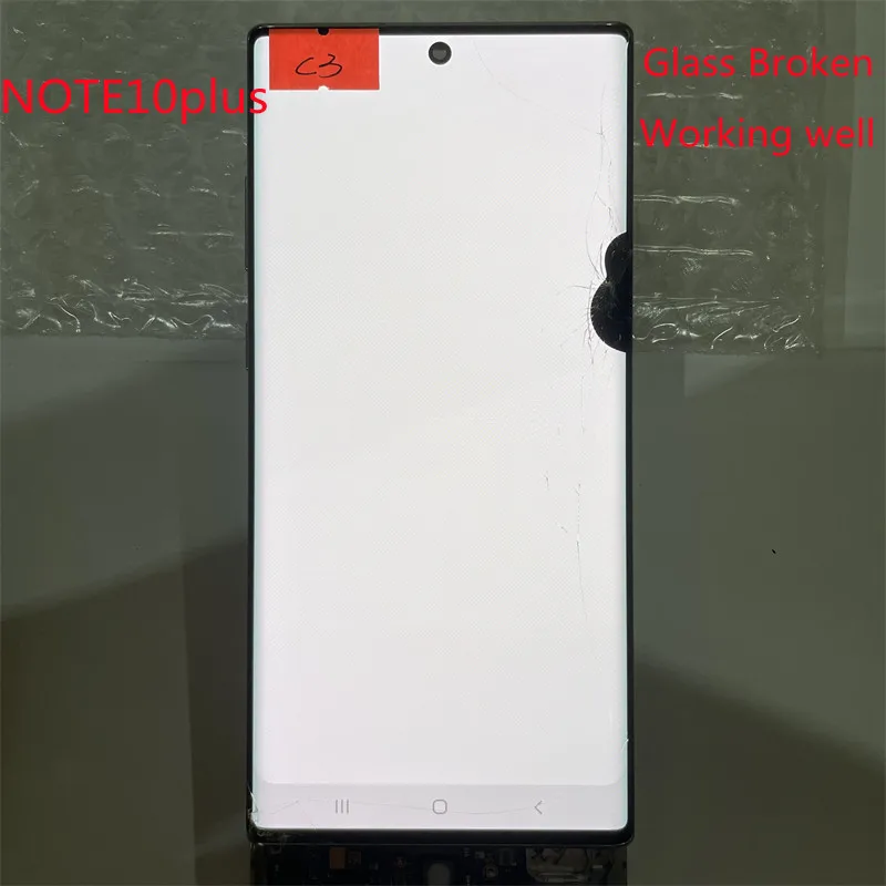 

Glass Broken Working well Used For Samsung Galaxy Note10 plus N975A N975U N975F N975 NOTE10+ LCD original display With frame