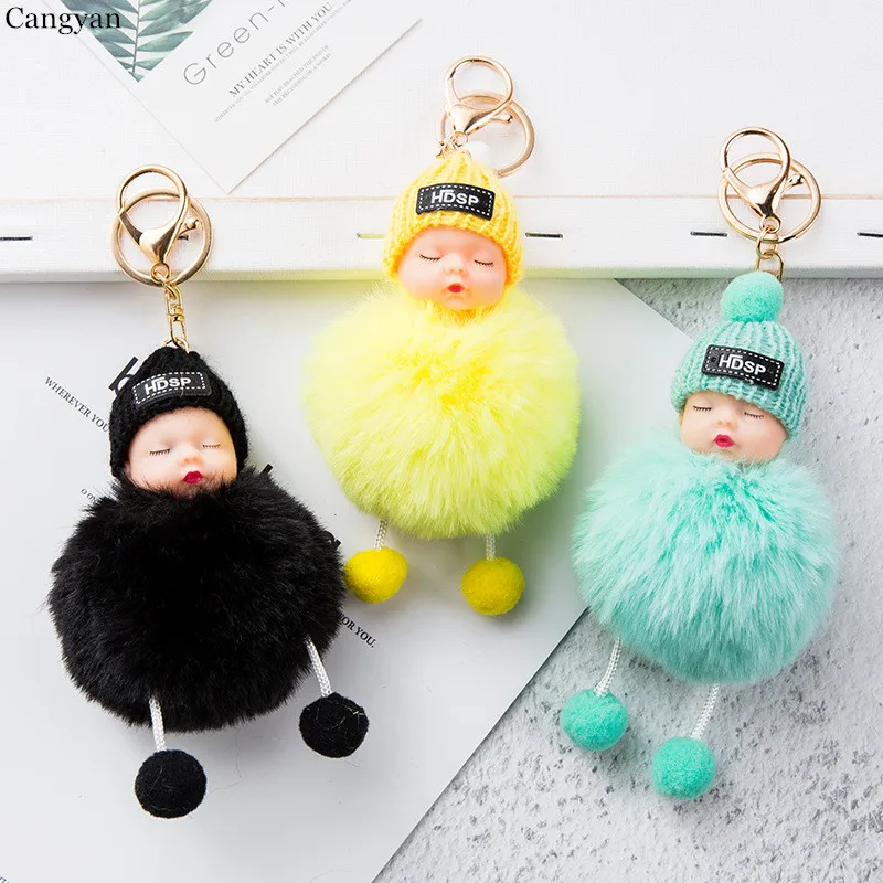 Плюшевая кукла цепочка для ключей женская милая Инс сетка красная сумка подвеска