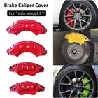 Крышка тормозного суппорта для Tesla Model 3 Y, 18 дюймов, 19 дюймов, аксессуары для модификации автомобиля, крышки для спортивных украшений, 18 дюймов, 19 дюймов, 2017-2021