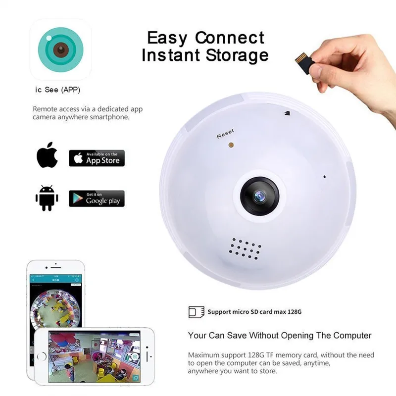 Moresave 360 градусов светодиодный свет 960P беспроводной панорамный дом безопасности WiFi CCTV рыбий глаз лампа ip-камера в форме лампы двухстороннее аудио