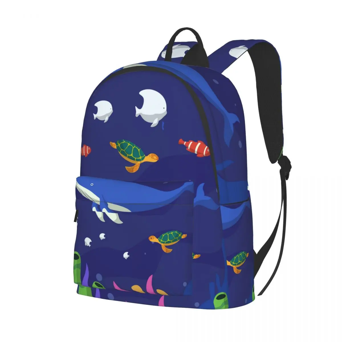 

College School Bag Casual Oceans Marine Creatures Backpack Book Packbag for Teenager Travel Shoulder Bag