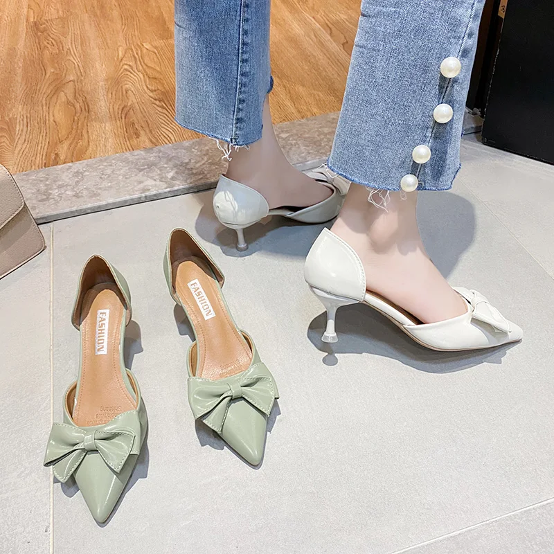 

Casual Heels African Woman Shoe Slip On 2021 Brief Pumps Sexy Sandals Pointed Wedge Lace-Up All-Match Roman Style Comfortable Bu