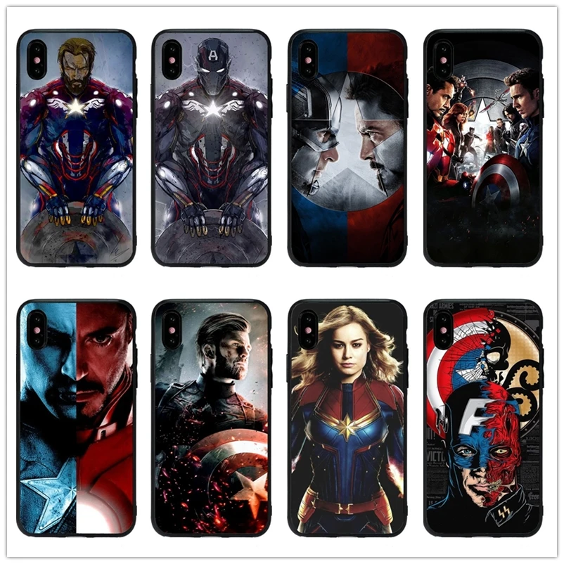 Marvel Капитан Америка обложка фильма черный мягкий Силиконовый ТПУ чехол для iPhone 5