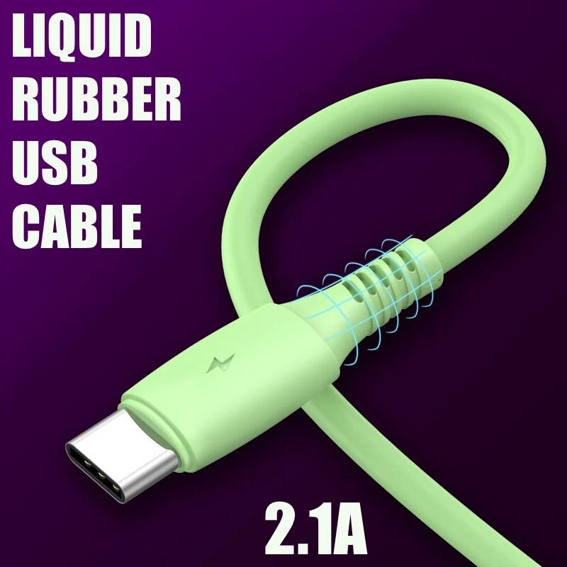 Жидкий резиновый Micro USB кабель 1 м 2 3 шнур для samsung мобильного телефона Зарядка Xiaomi