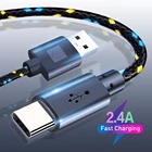USB-кабель для телефона, 123 метра, Тип C, зарядный кабель для Android, провод для зарядки, шнур для Samsung Galaxy S10 S9, Xiaomi Redmi Vivo, Huawei