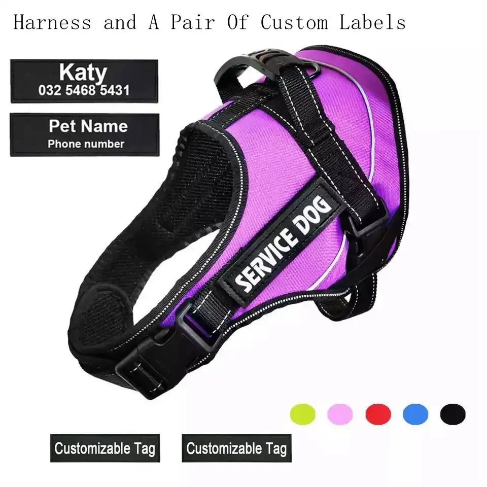 Reflective Dog Harness No Pull Breathable Adjustable Pet For Vest ID Custom Patch Outdoor Walking Accessories | Дом и сад