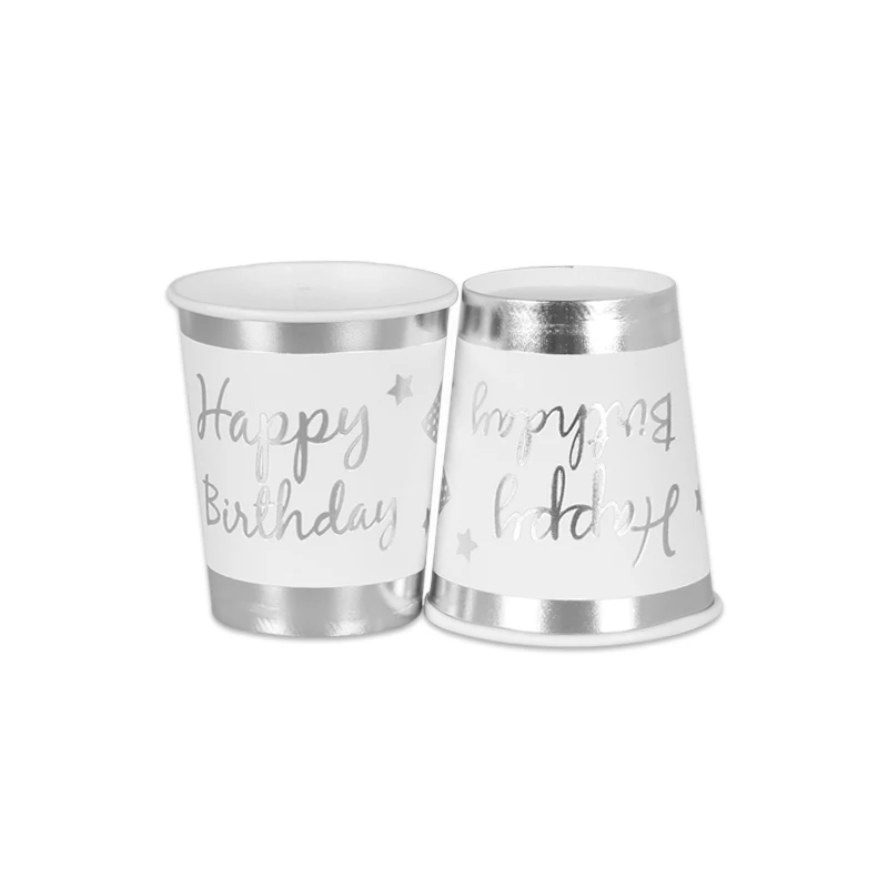 10 шт. одноразовые столовые приборы бумажные тарелки соломенная чашка золотого