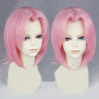 Парик Харуно Сакура короткие розовые волосы термостойкие косплей костюм парик + дорожка + парик Кепка