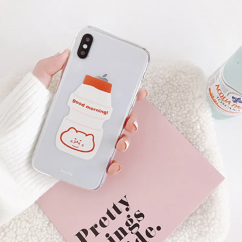Для iphone 11Pro Max Чехлы Корея иллюстрация kawaii чехол для телефона coque iPhone 7 8 6s plus XS max