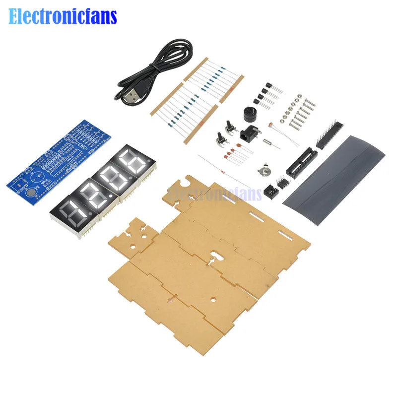 Светодиодный электронный термометр с 4 цифровым дисплеем цифровые часы микро