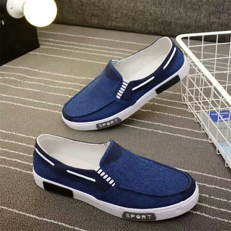 

Men's spring and autumn breathable lightweight pedal men's lazy shoes driving shoes canvas casual shoes men's shoes 2020