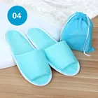 Дорожные домашние тапочки, портативная Фотосумка для хранения, мягкие Нескользящие домашние однотонные тапочки разных цветов