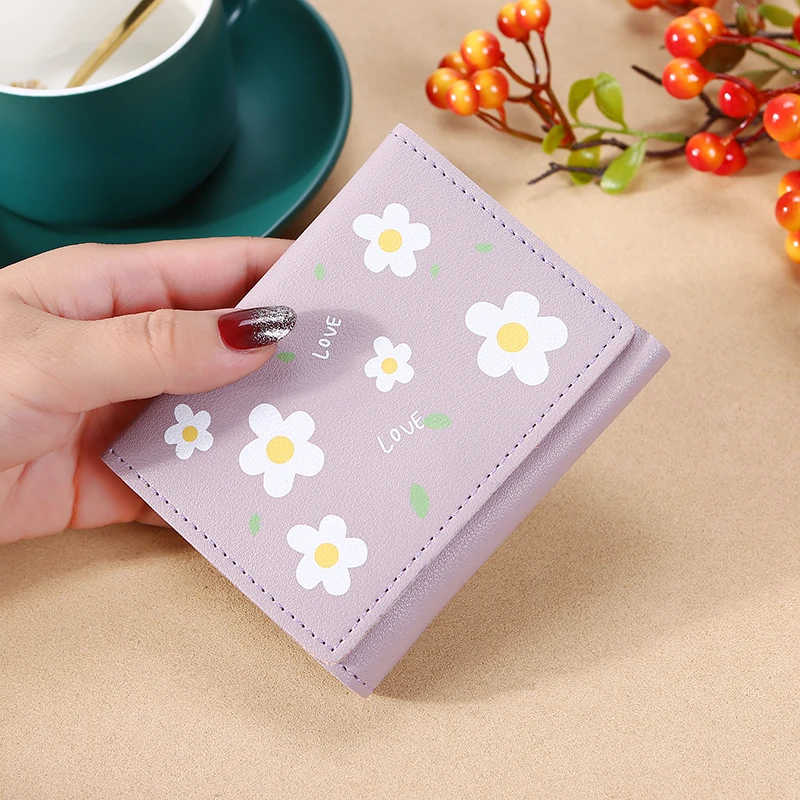 Женский бумажник из искусственной кожи кошелек с цветочным принтом зеленый |