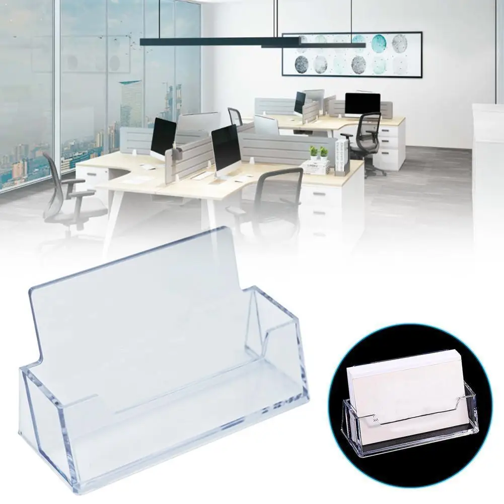 

1PC Clear Desk Shelf Box Storage Display Stand Acrylic Business Holder Transparent Plastic Card Desktop V9N8