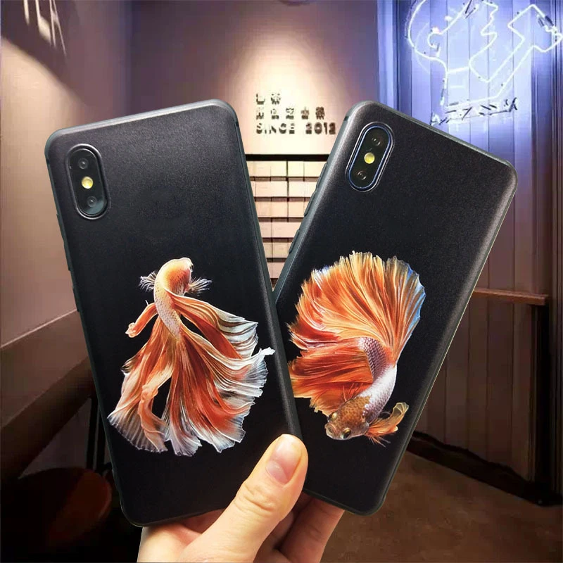 Для iPhone 11 Pro XS Max XS XR X 8 7 Plus 6 6S Чехол 3D тиснение Карп матовый мягкий чехол LICOERS Официальный чехол для Apple 11 Funda