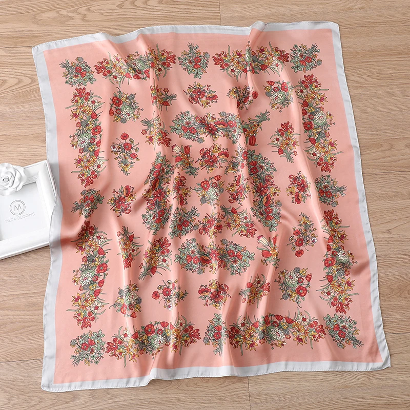 

Women Print Silk Square Scarf Fashion Lady Hair Neck Scarfs Head Chief Bandana Accessories Female Cravat Designer Shawl and Wrap
