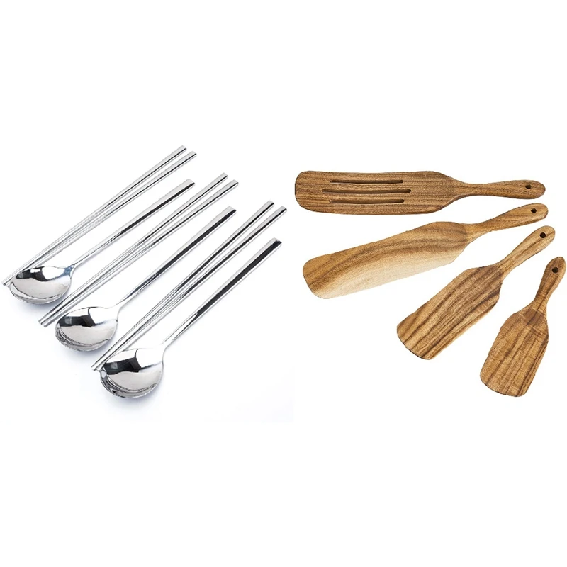 

3 пары, Детские кухонные инструменты из нержавеющей стали