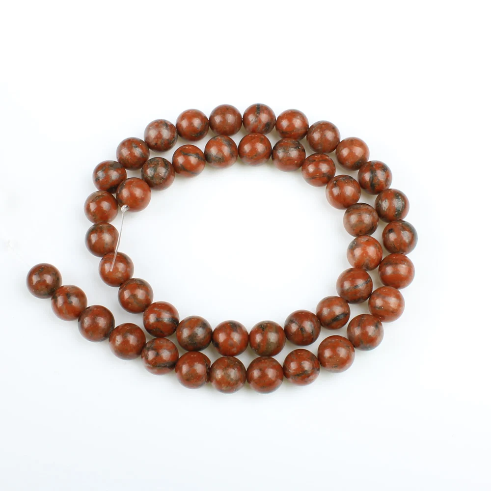 Круглые бусины из натурального камня Красного кунжута для мужчин и женщин