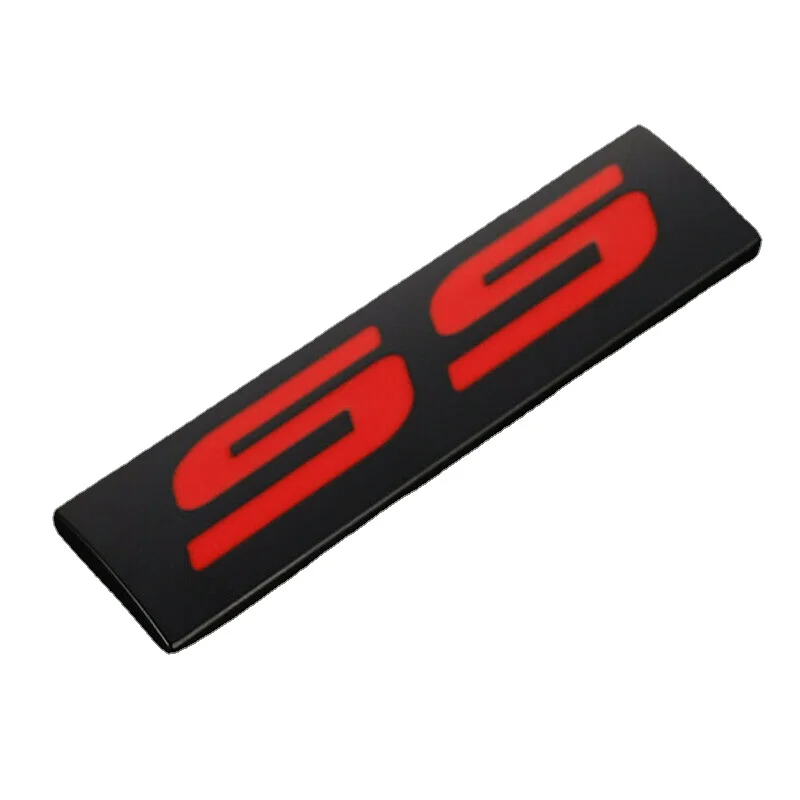 Металлическая Автомобильная наклейка SS с эмблемой таблички черным и красным