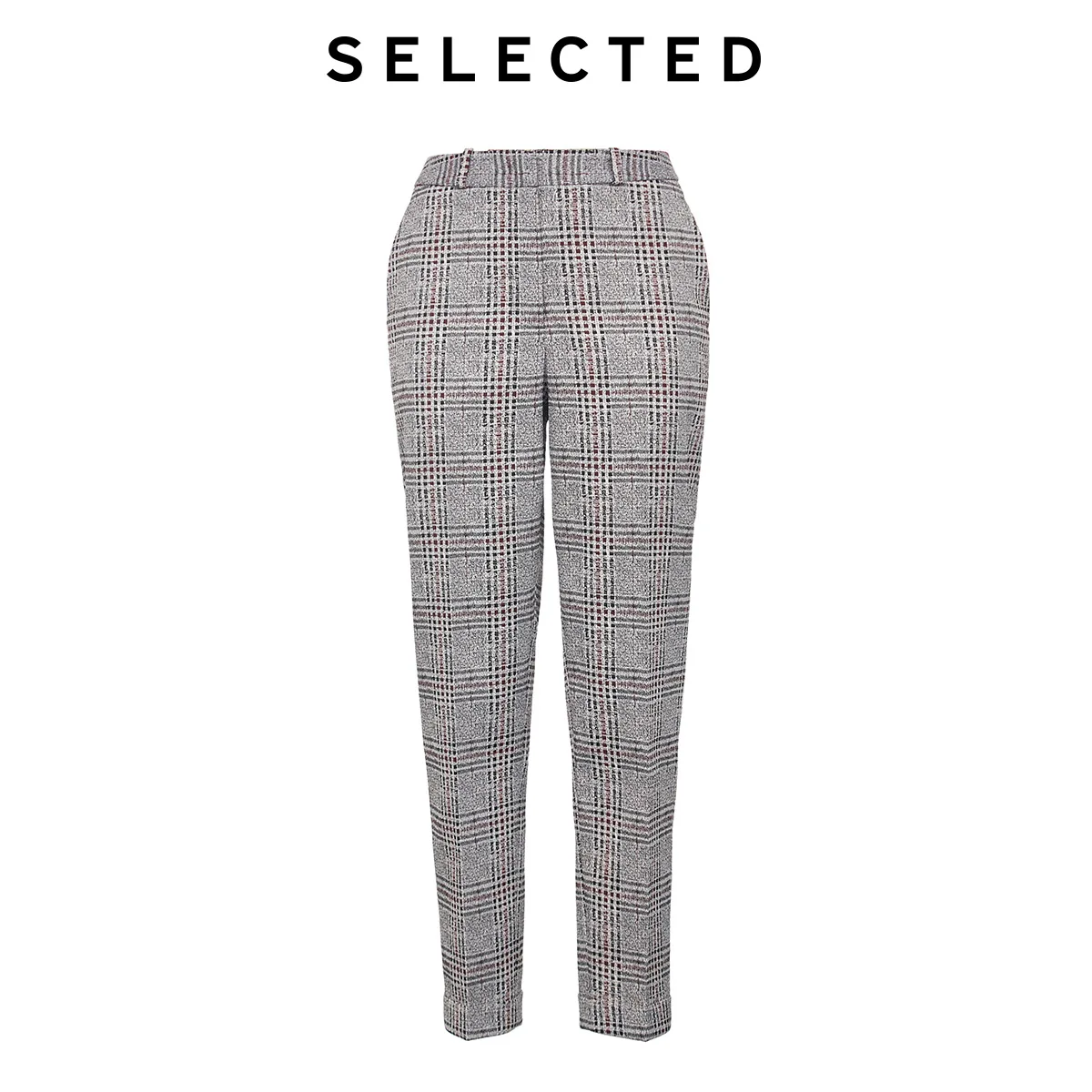 Отборные женские стильные клетчатые свернутые манжеты зауженные укороченные