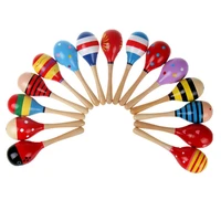 10pcsset colorful kids wooden ball rattle toy sand hammer rattle learning musical instrument percussion for baby kids toys