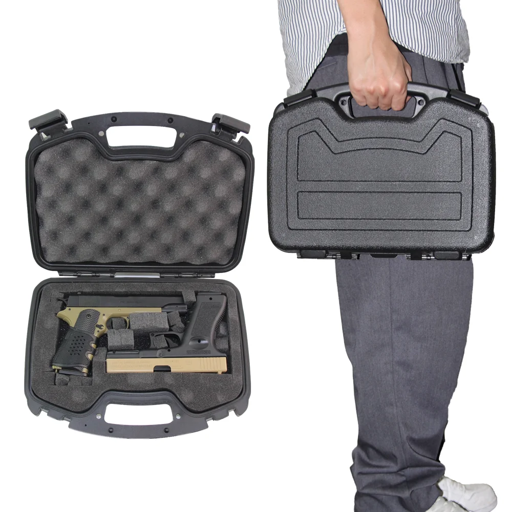 

ABS airsoft Pistol Box for glock colt sig sauer Handgun Storage Gun Guard Case Padded Foam Lining Gun Protector for hunting