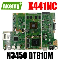 akemy x441nc laptop motherboard for asus vivobook max x441nc x441n original mainboard 4gb ram n3450 gt810m