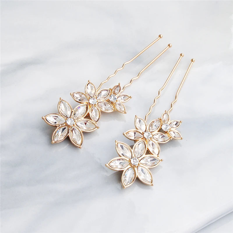 Горячая продажа новый стиль цветок u-булавка ручной работы шпилька сплав