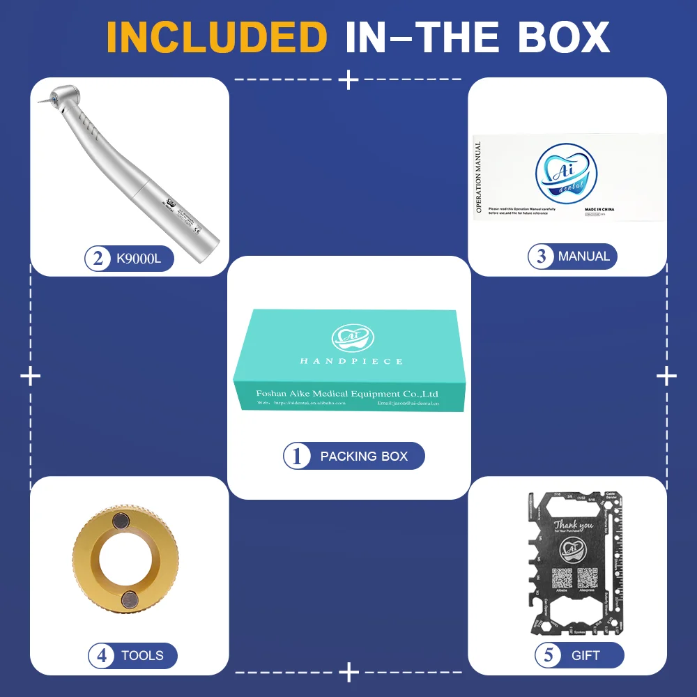 

Led fiber optic light high speed turbine dental handpiece ceramic bearing air rotors consumables products