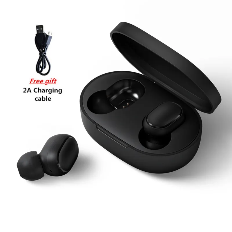 Add Data Cable Оригинальные беспроводные наушники Xiaomi Redmi Airdots True, голосовое управление, Bluetooth 5,0, шумоподавление, управление краном, зарядная коробка, вкладыши - Цвет: Add Data Cable