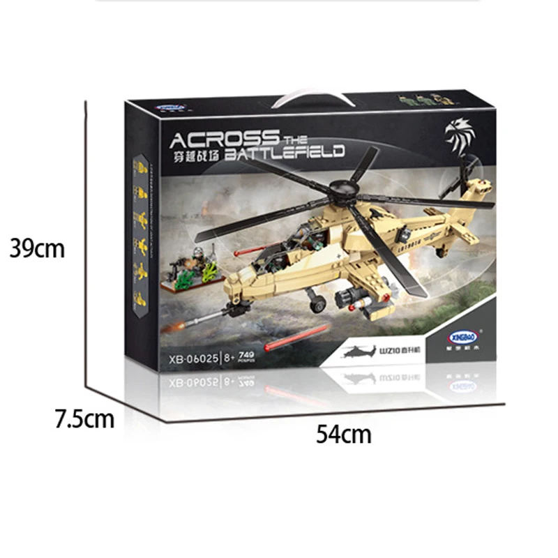 Модель военной серии строительные блоки набор вертолета WZ10 XINGBAO 06025 развивающие