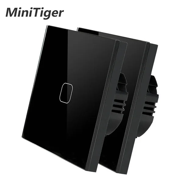 Хрустальная стеклянная панель Minitiger стандарт ЕС сенсорный выключатель 1/2 1Way