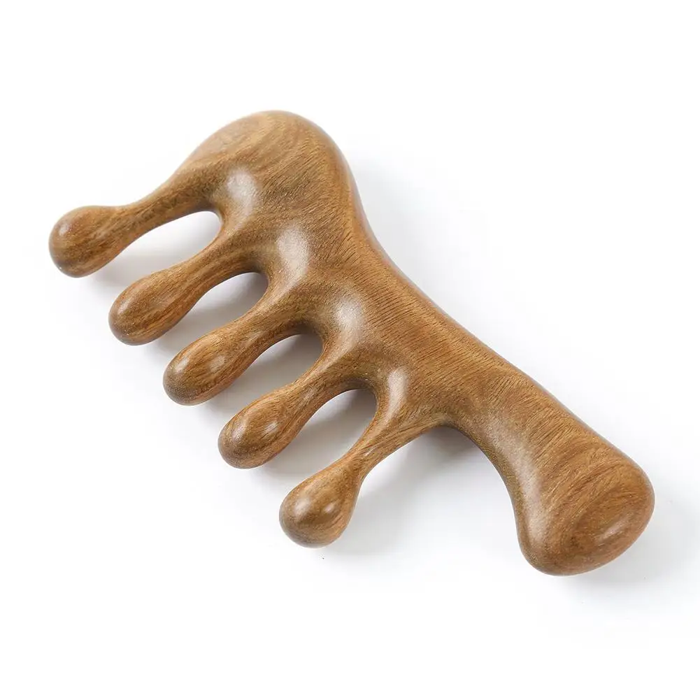 5-зубчатая широкоформатная мини-гребень из эбенового дерева массажный ручной