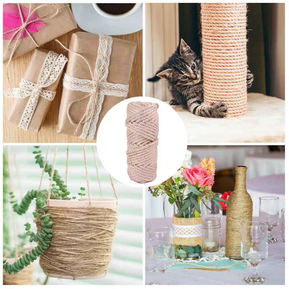 

10/30/50cm Sisal Rope For Cat Scratching Post Cat Tree Natural Sisal Rope Thickness 4/6mm Accessories For Home DIY