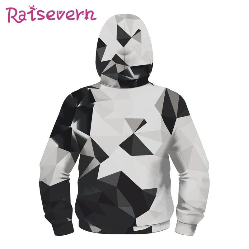 Raisvern/Детские толстовки с геометрическим 3D принтом куртки капюшоном в стиле