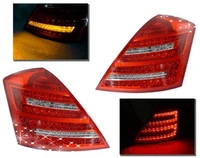 sulinso 2pcs accessories for 2007 2009 mercedes benz w221 s class facelift style red clear led tail lights set