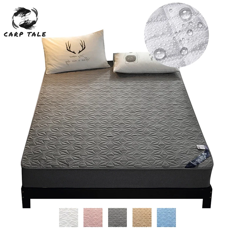 Solid color Waterproof Bed Sheet For Mattress Pad & Topper With Band Protector Cover | Дом и сад