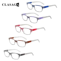 clasaga 5 pack reading glasses spring hinge simple dotted printed temples decorative eyewear men women hd reader eyeglasses