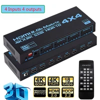 4x4 hdmi matrix switch hdcp 2 2 4k hdr hdmi matrix switcher splitter 4 in 4 out box with edid extractor and ir remote control