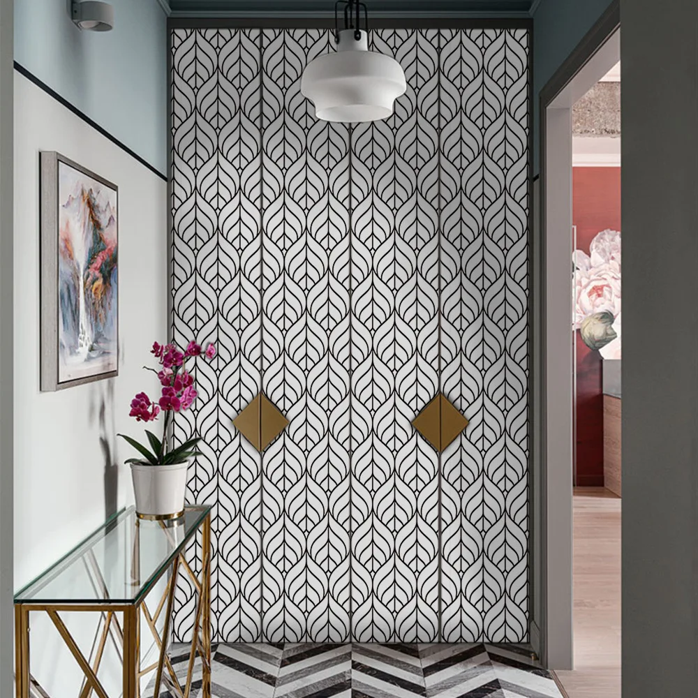 Современные белые и черные геометрические полосы для контакта бумажная