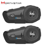 2pcs monystar m6 plus 1000m motorcycle bluetooth helmet headsets intercom for fm bt wireless
