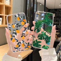 fashion colorful flower leaves conch phone case for iphone 13 12 11 8 7 plus mini x xs xr pro max transparent soft