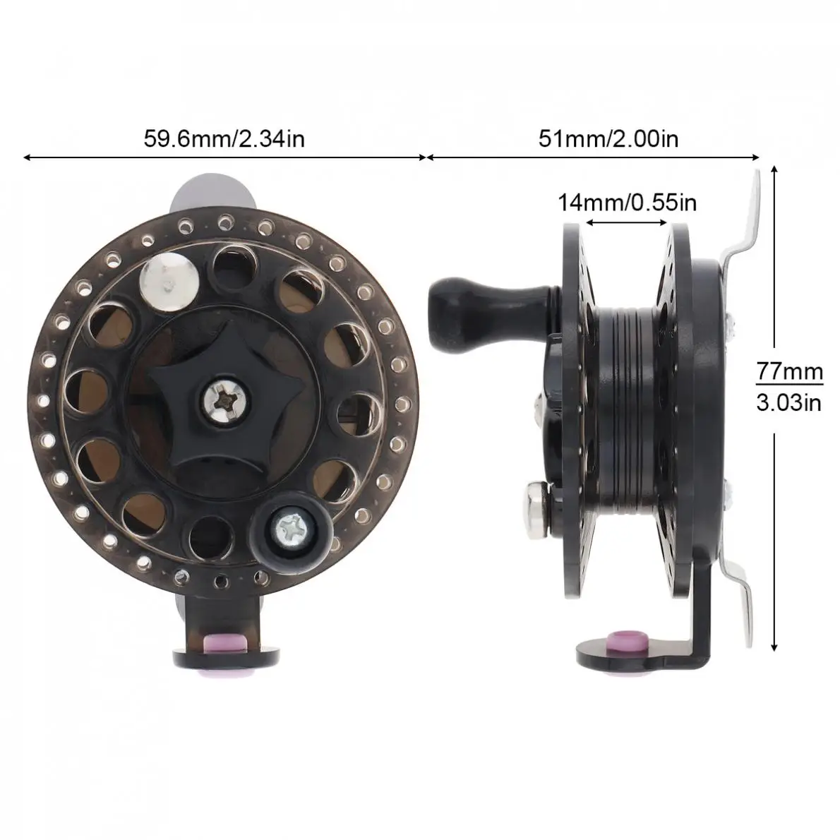 Сверхлегкая черная пластиковая катушка для ловли нахлыстом 1:1 1 шарикоподшипник