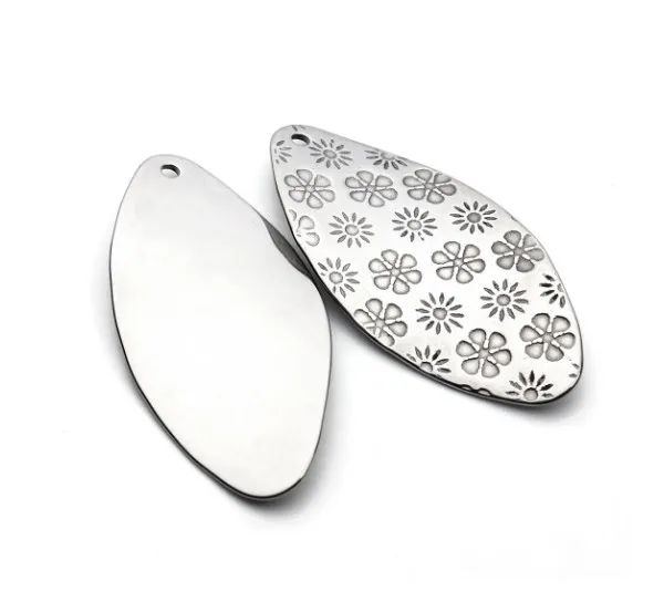 

10pcs/lot 17*37mm stainless steel Leaves Connector Metal Alloy Pendant For DIY bracelet Jewelry Making fg4s